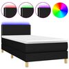 vidaXL fekete sz&ouml;vet rug&oacute;s &eacute;s LED-es &aacute;gy matraccal 90x190 cm
