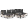vidaXL 7 r&eacute;szes antracitsz&uuml;rke polyrattan kerti &uuml;lőgarnit&uacute;ra p&aacute;rn&aacute;kkal