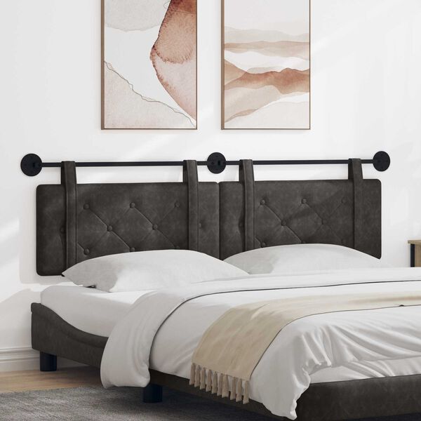 vidaXL Fali Fejt&aacute;mla Falra szerelhető Fekete 190 x 55 x 5 cm Antik PU