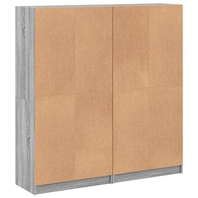 vidaXL szürke sonoma szerelt fa könyvespolc ajtókkal 136x37x142 cm