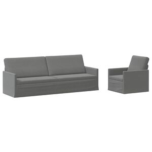 vidaXL Kanap&eacute; Szett 2 pcs S&ouml;t&eacute;tsz&uuml;rke B&aacute;rsony