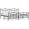 vidaXL fekete f&eacute;m &aacute;gykeret fej- &eacute;s l&aacute;bt&aacute;ml&aacute;val 193 x 203 cm