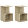 vidaXL 2 db sonoma t&ouml;lgy sz&iacute;nű szerelt fa &eacute;jjeliszekr&eacute;ny 35x35x55 cm