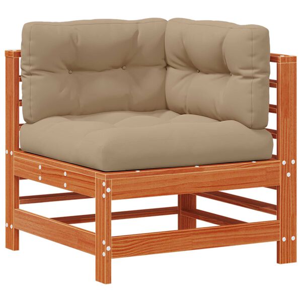 vidaXL Kerti lounge szett 7 pcs Viaszbarna T&ouml;m&ouml;r fenyő