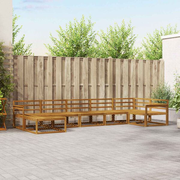 vidaXL K&uuml;lt&eacute;ri kanap&eacute; szett 7 pcs Term&eacute;szetes T&ouml;m&ouml;r Ak&aacute;cfa