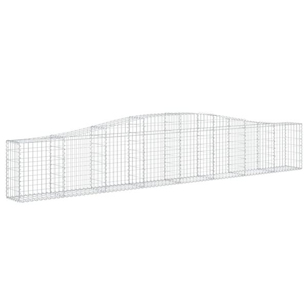 vidaXL 10 db íves horganyzott vas gabion kosár 400x30x60/80 cm