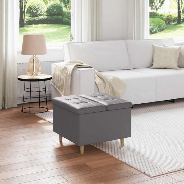 vidaXL Gombos sz&eacute;k p&aacute;rn&aacute;val Sz&uuml;rke 60 x 60 x 45 cm Műbőr