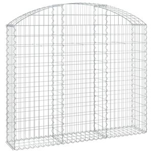 vidaXL &iacute;ves horganyzott vas gabion kos&aacute;r 150x30x120/140 cm