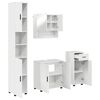 vidaXL F&uuml;rdőszoba b&uacute;tor szett 4 pcs Magas F&eacute;nyű Feh&eacute;r Faanyag & F&eacute;m
