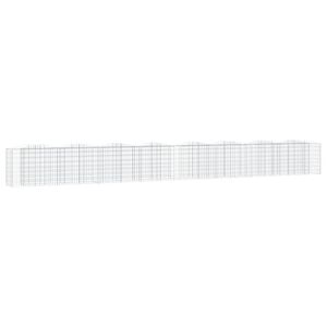 vidaXL &iacute;ves horganyzott vas gabion magas&aacute;gy&aacute;s 800 x 50 x 100 cm