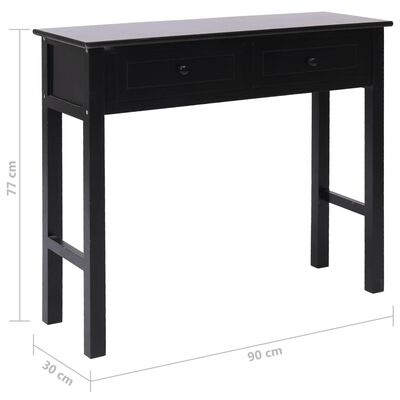 vidaXL fekete fa tálalóasztal 90 x 30 x 77 cm