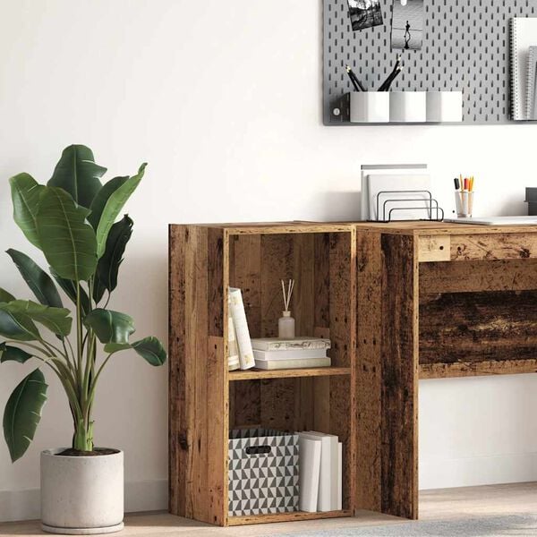 vidaXL antik fa sz&iacute;nű szerelt fa k&ouml;nyvespolc 40 x 30 x 77 cm