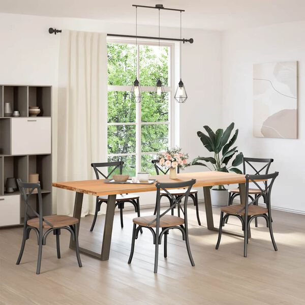 vidaXL 2 db U alak&uacute; &eacute;tkezőasztal l&aacute;b nat&uacute;r ac&eacute;lb&oacute;l 70 x (72-73) cm