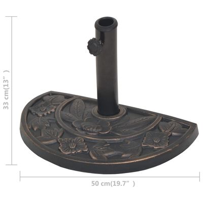 vidaXL félkör alakú, bronz színű gyanta napernyő talp 9 kg