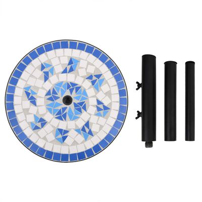 vidaXL kék és fehér kerek napernyő talp 12 kg