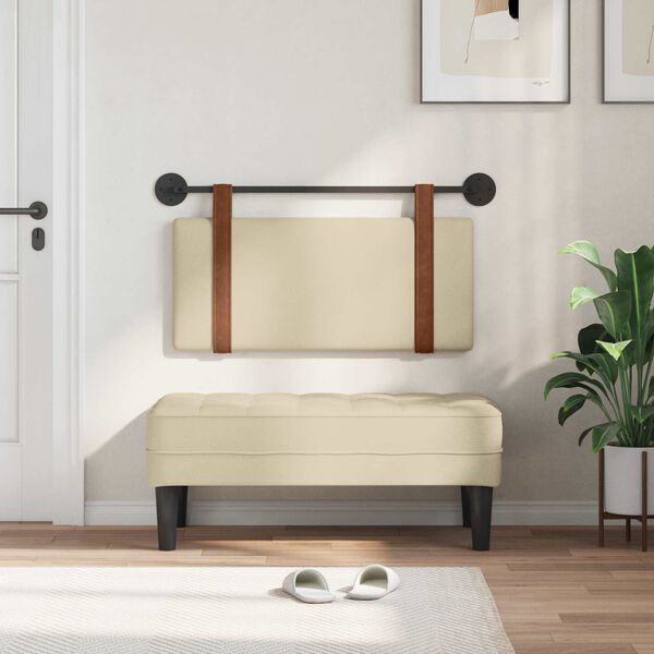 vidaXL Fali Fejt&aacute;mla Falra szerelhető Kr&eacute;m 90 x 55 x 5 cm Antik PU