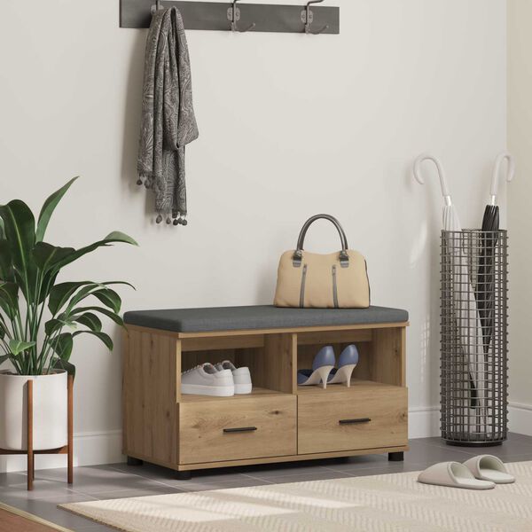 vidaXL Előt&eacute;r pad p&aacute;rn&aacute;val fi&oacute;kkal Artisan t&ouml;lgy 80 x 38 x 46 cm