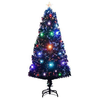vidaXL száloptikás megvilágított karácsonyfa állvánnyal 120 cm