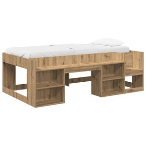 vidaXL Gyerek&aacute;gy keret t&aacute;rol&oacute;val K&eacute;zműves T&ouml;lgy 80 x 200 cm Szerelt Fa