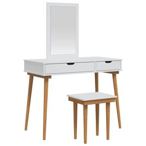 vidaXL Sminkasztal K&eacute;szlet FAUSKE 3 pcs Feh&eacute;r 100 x 50 x 143 cm