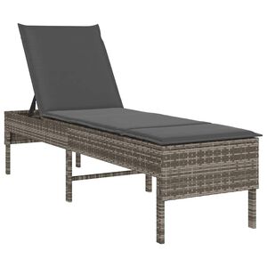 vidaXL sz&uuml;rke polyrattan napoz&oacute;&aacute;gy p&aacute;rn&aacute;val 55x200x44 cm