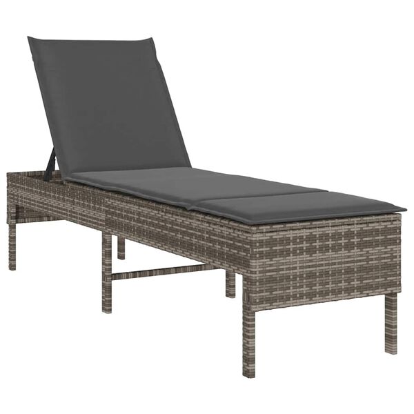 vidaXL sz&uuml;rke polyrattan napoz&oacute;&aacute;gy p&aacute;rn&aacute;val 55x200x44 cm