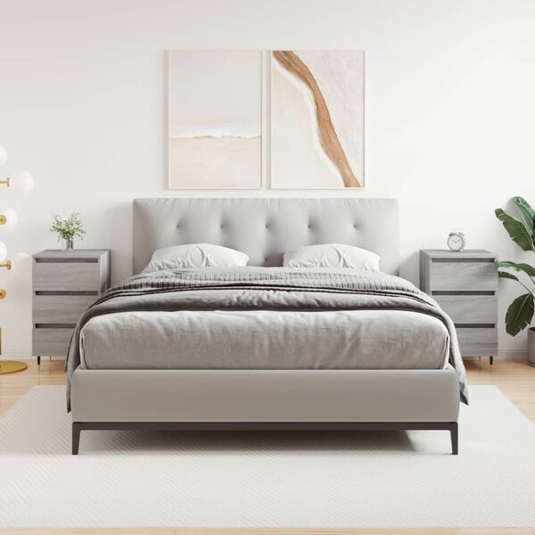 vidaXL 2 db sz&uuml;rke sonoma sz&iacute;nű szerelt fa &eacute;jjeliszekr&eacute;ny 40x35x69 cm