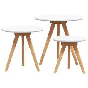 vidaXL Doh&aacute;nyz&oacute;asztal 3 db Barna 50 x 50 x 46 cm Massz&iacute;v di&oacute;fa