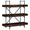 vidaXL 3-szintes f&uuml;st&ouml;s t&ouml;lgy szerelt fa k&ouml;nyvespolc 100x33x108,5 cm