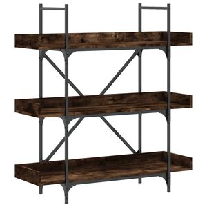 vidaXL 3-szintes f&uuml;st&ouml;s t&ouml;lgy szerelt fa k&ouml;nyvespolc 100x33x108,5 cm