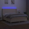 vidaXL kr&eacute;msz&iacute;nű sz&ouml;vet rug&oacute;s &eacute;s LED-es &aacute;gy matraccal 160x200 cm
