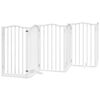 vidaXL feh&eacute;r ny&aacute;rfa 6 paneles &ouml;sszecsukhat&oacute; kutyakapu ajt&oacute;val 300 cm