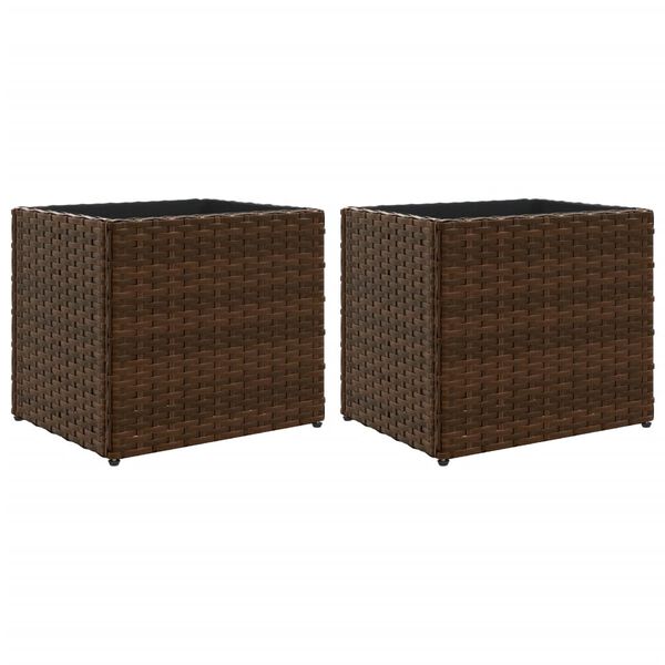 vidaXL 2 db barna polyrattan kerti &uuml;ltetől&aacute;da 36x30x32 cm
