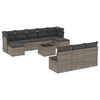vidaXL 11 r&eacute;szes sz&uuml;rke polyrattan kerti &uuml;lőgarnit&uacute;ra p&aacute;rn&aacute;kkal