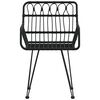vidaXL 2 db fekete PE rattan karfás kerti szék 56 x 64 x 80 cm