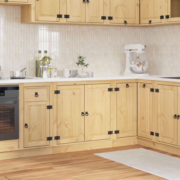 vidaXL Cabinet ajt&oacute;val SKI M&eacute;zes Barna 80 x 46 x 81,5 cm T&ouml;m&ouml;r fenyőfa