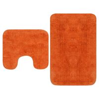 vidaXL 2 darabos narancssárga szövet fürdőszobaszőnyeg-garnitúra
