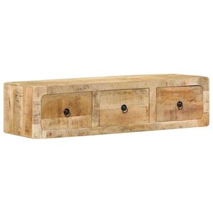 vidaXL t&ouml;m&ouml;r nyers mang&oacute;fa falra szerelhető TV-szekr&eacute;ny 100x32x25 cm