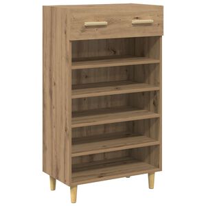 vidaXL Cipőszekr&eacute;ny 60 x 35 x 105 cm Szerelt Fa K&eacute;zműves T&ouml;lgy