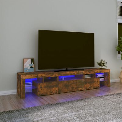 vidaXL füstös tölgyszínű TV-szekrény LED-világítással 200x36,5x40 cm