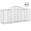 vidaXL 15 db &iacute;ves horganyzott vas gabion kos&aacute;r 200x50x80/100 cm