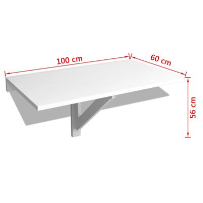 vidaXL összecsukható fehér fali asztal 100 x 60 cm