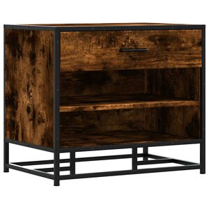 vidaXL cipőpad f&uuml;st&ouml;lt t&ouml;lgy 60x40x53,5 cm f&aacute;b&oacute;l &eacute;s f&eacute;mből k&eacute;sz&uuml;lt