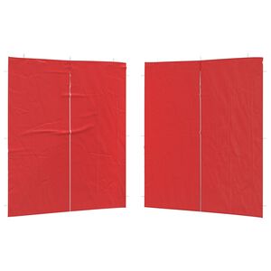 vidaXL Parti s&aacute;tor oldalfal 2 db 200 x 195 cm Piros PE &eacute;s ac&eacute;l
