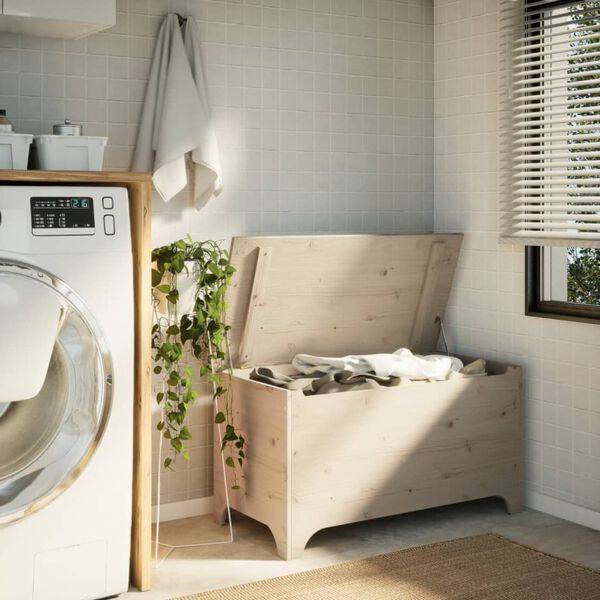 vidaXL RANA t&ouml;m&ouml;r fenyőfa t&aacute;rol&oacute;l&aacute;da fed&eacute;llel 100 x 49 x 54 cm