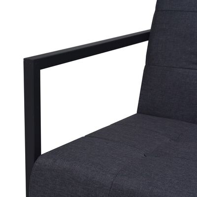 vidaXL 2 személyes sötétszürke acél és szövet kanapé karfával