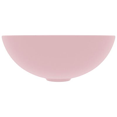 vidaXL kerek matt rózsaszín kerámia mosdókagyló