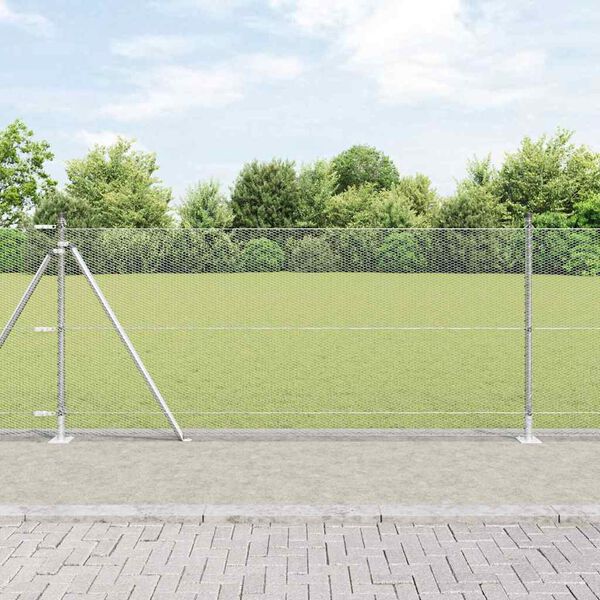 vidaXL Ker&iacute;t&eacute;soszlop Ez&uuml;st 25 x 0,8 m (13 mm h&aacute;l&oacute;) Ac&eacute;l