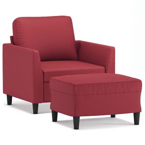 vidaXL bord&oacute; műbőr kanap&eacute;fotel l&aacute;btart&oacute;val 60 cm