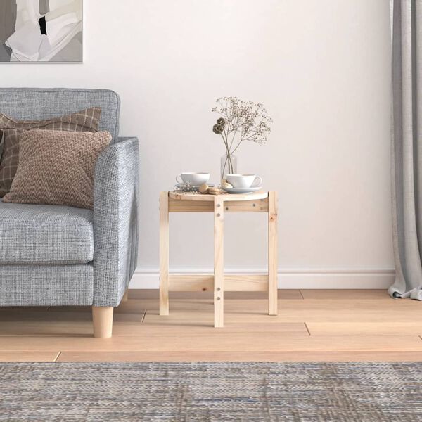 vidaXL t&ouml;m&ouml;r fenyőfa doh&aacute;nyz&oacute;asztal &Oslash; 42,5 x 45 cm